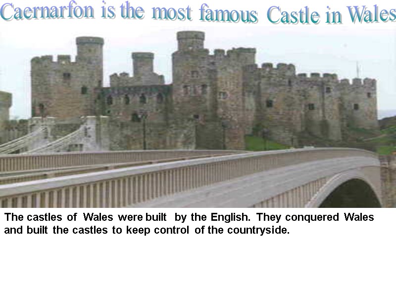 Caernarfon is the most famous Castle in Wales    The castles of